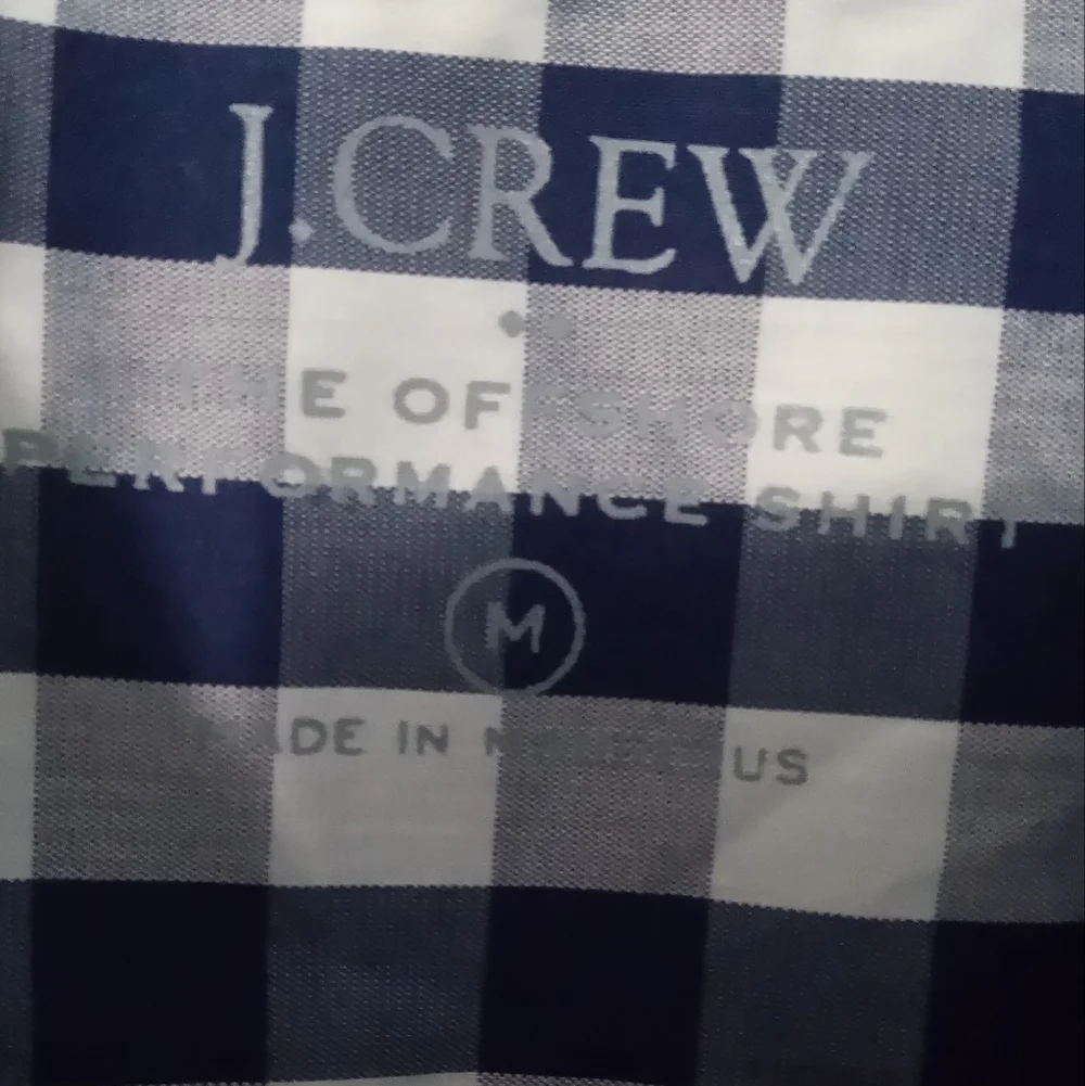 J. Crew Blue and White Plaid Button-Down Shirt